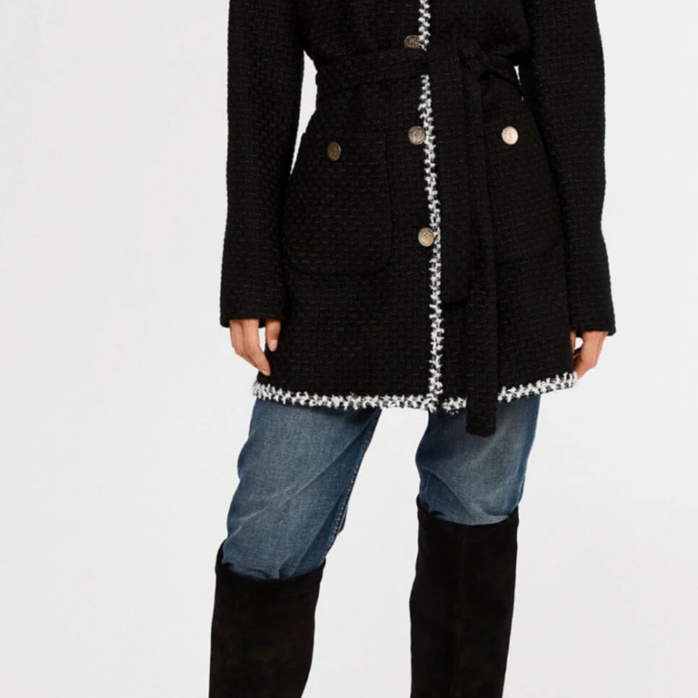 Claudie Pierlot Belted Tweed Jacket